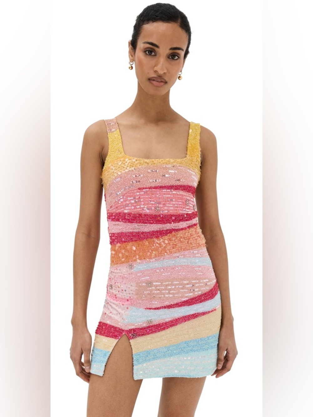 Staud Le Sable Mini Dress Sunset Size Medium